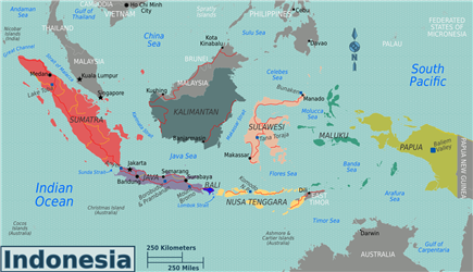 Kaart van Indonesie