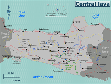 Kaart van Midden Java